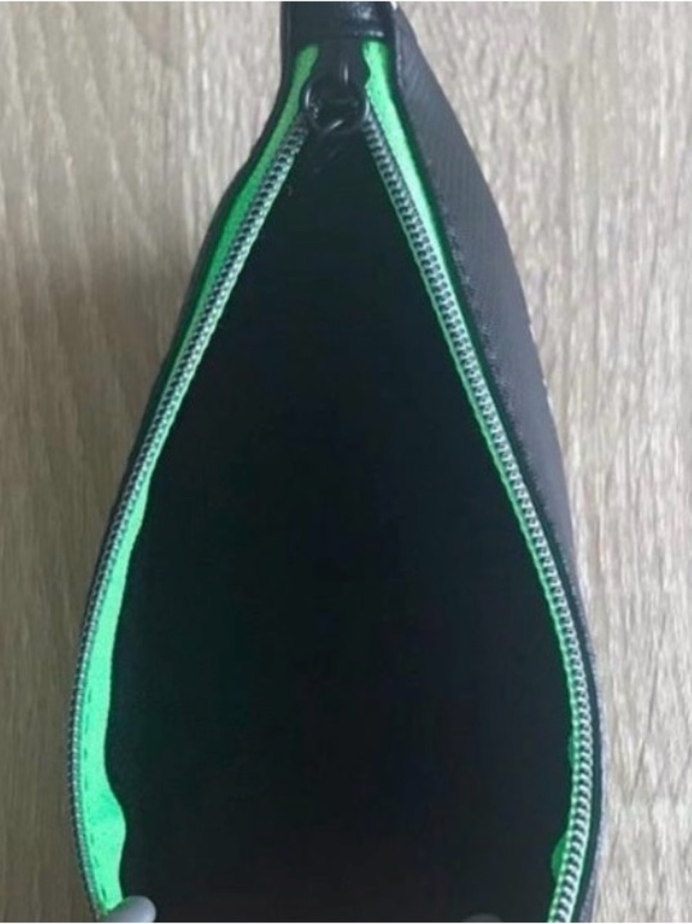 FREE with $20 purchase Black Cosmetic zipper Pouch with Green Accent Lip Print - Picture 3 of 3
